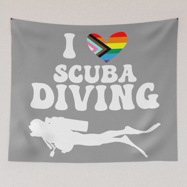 Item preview, I Heart Scuba: Queer Pride (White) designed and sold by Zia Frazier.