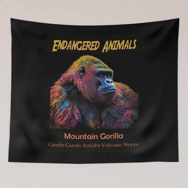 Item preview, Mountain Gorilla: Gentle Giants Amidst Volcanic Slopes designed and sold by JLCableStudio.