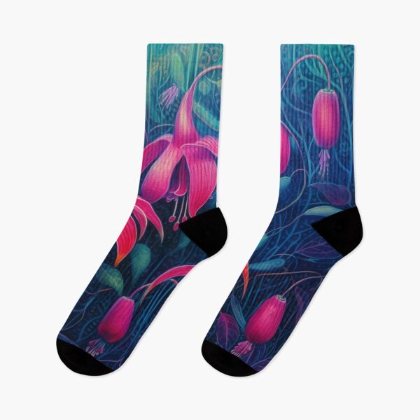 Artikelvorschau, Volkskunst-Fuchsia-Blumen entworfen und verkauft von EpicFoxArt.