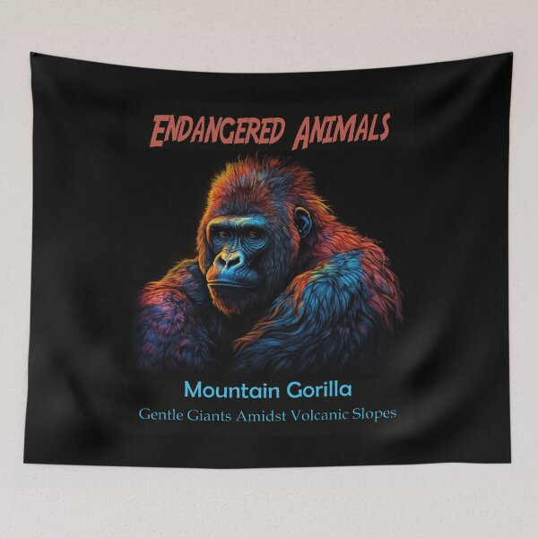 Item preview, Mountain Gorilla: Gentle Giants Amidst Volcanic Slopes designed and sold by JLCableStudio.