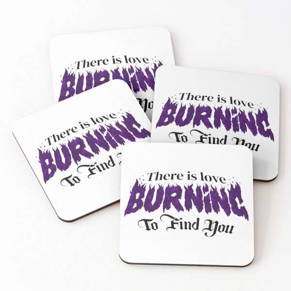 Item preview, There is Love Burning to Find You Hay Amor Ardiendo Phrase Metalcore Killswitch Engage My Curse Typography Fire - 2 Purple designed and sold by N3F1.
