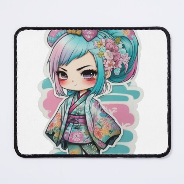 Item preview, Adorable kimono-clad girl radiating stylish charm stickers and more. designed and sold by mefirefire.