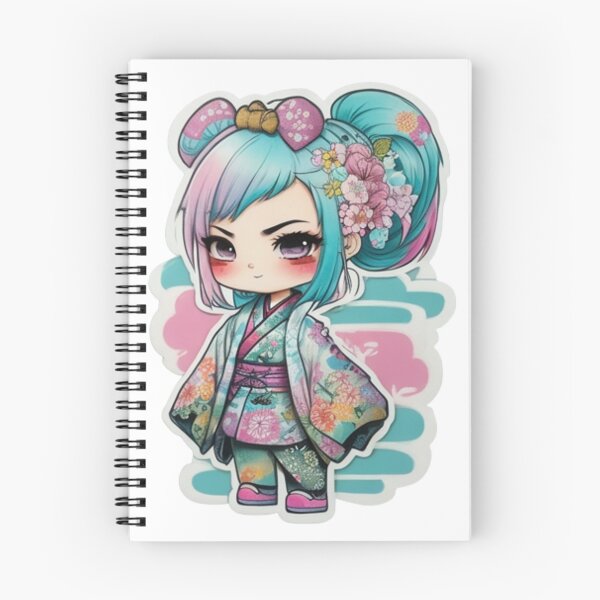 Item preview, Adorable kimono-clad girl radiating stylish charm stickers and more. designed and sold by mefirefire.