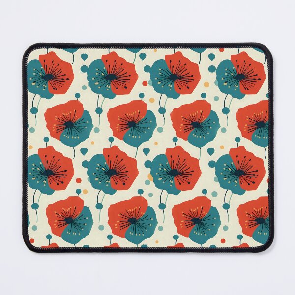 Item preview, Poppy Floral Print (Red and Blue) designed and sold by ImageSherpa.