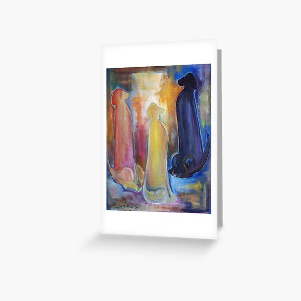 Three Dogs Greeting Card