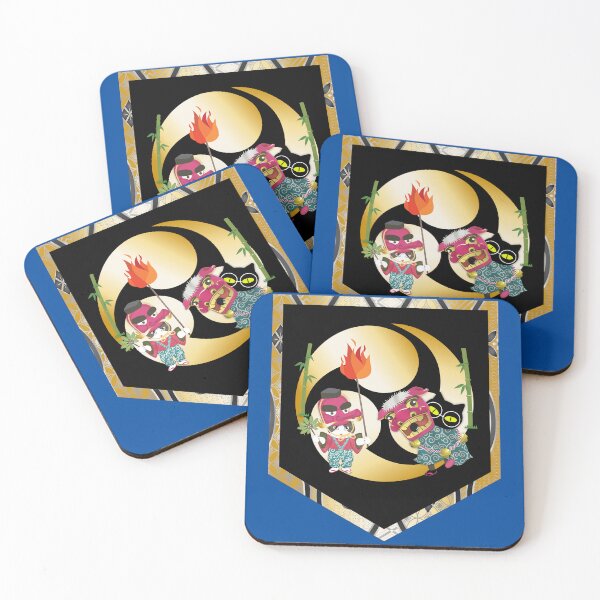 Item preview, Tengu and Lion Fighting Dance Pocket shape by Cats designed and sold by edo-neko.