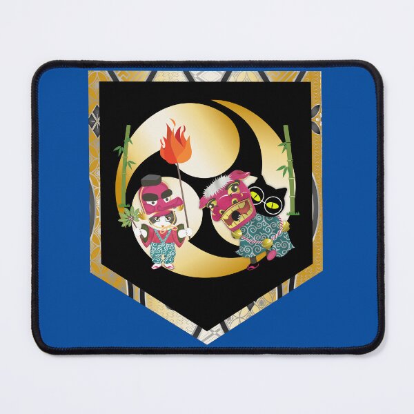 Item preview, Tengu and Lion Fighting Dance Pocket shape by Cats designed and sold by edo-neko.