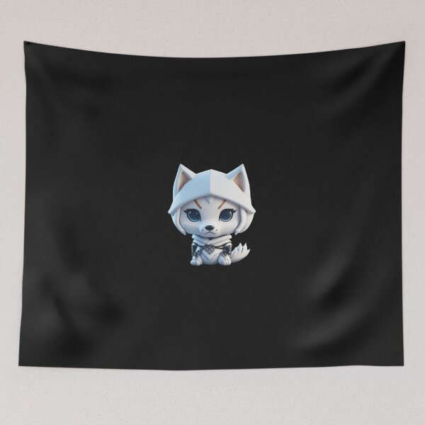 Item preview, Very Cute White Ninja Wolf Digital Art designed and sold by ChibiArtline.