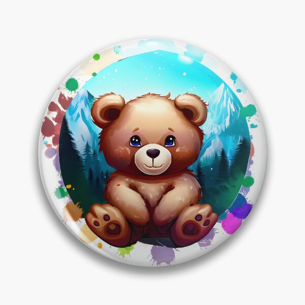 Item preview, Cute and sweet baby bear in a pine forest  designed and sold by ArtandSmile.