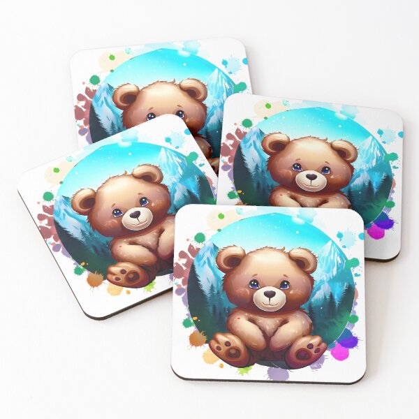 Item preview, Cute and sweet baby bear in a pine forest  designed and sold by ArtandSmile.