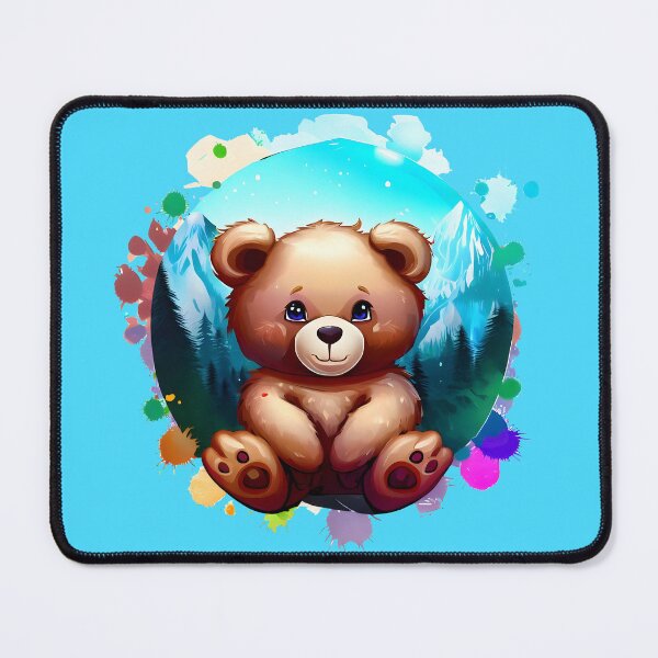 Item preview, Cute and sweet baby bear in a pine forest designed and sold by ArtandSmile.