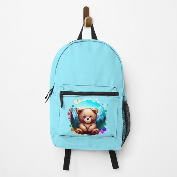 Item preview, Cute and sweet baby bear in a pine forest designed and sold by ArtandSmile.