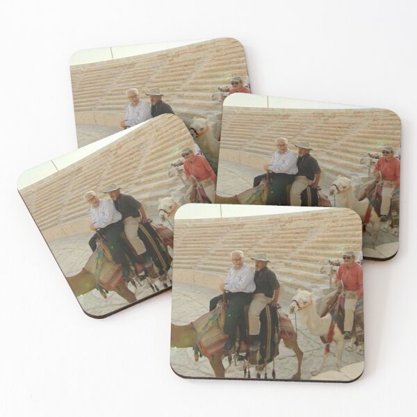 Item preview, Dr. Khaled Al-Asaad rides camels inside the campus of the Roman theater in Palmyra designed and sold by  Bride of the desert.