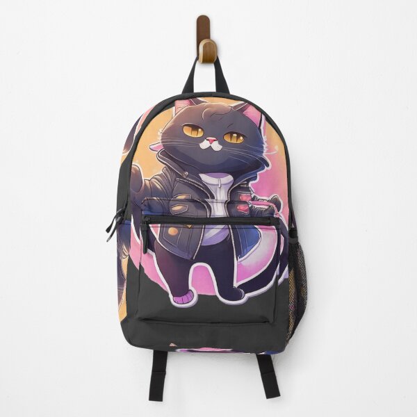 Item preview, Black Cat Wearing Leather Jacket : Cute T-shirt Design Vector Stylized Animal Print Design for Streetwear and Hip-Hop Style designed and sold by TechBeeDesigns.
