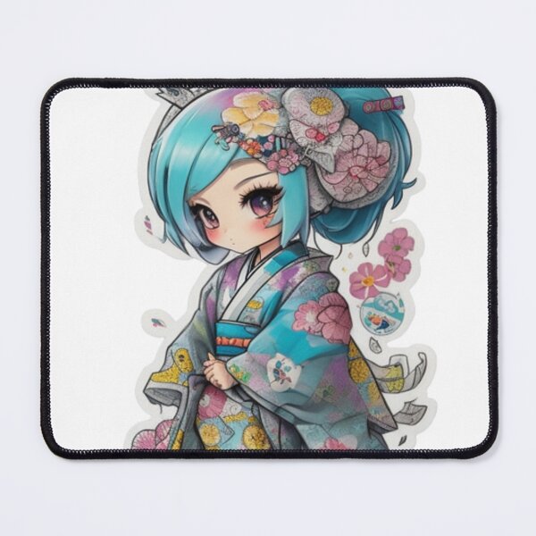 Item preview, Adorable kimono-clad girl radiating stylish charm stickers and more. designed and sold by mefirefire.