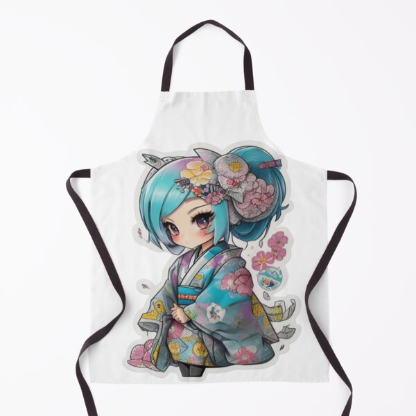 Item preview, Adorable kimono-clad girl radiating stylish charm stickers and more. designed and sold by mefirefire.