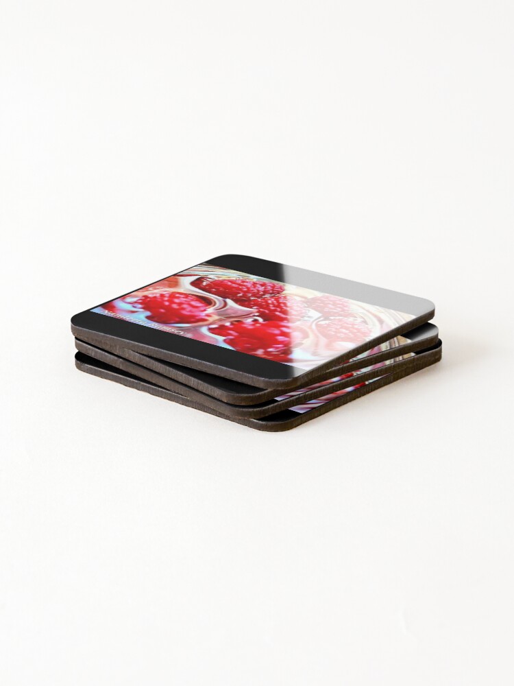 Thumbnail 4 of 5, Coasters (Set of 4), Abstract Raspberries designed and sold by Nandeeta.