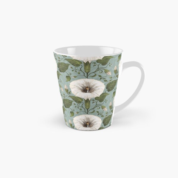 Aperçu de l'œuvre Dreamy Moonflower sur bleu-vert créée et vendue par Silver Steer Design.