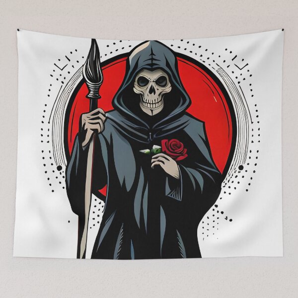 Item preview, The Eternity's Embrace - Grim Reaper Holding a Single Rose designed and sold by GalihDA.