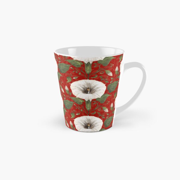 Aperçu de l'œuvre Dreamy Moonflower sur rouge créée et vendue par Silver Steer Design.