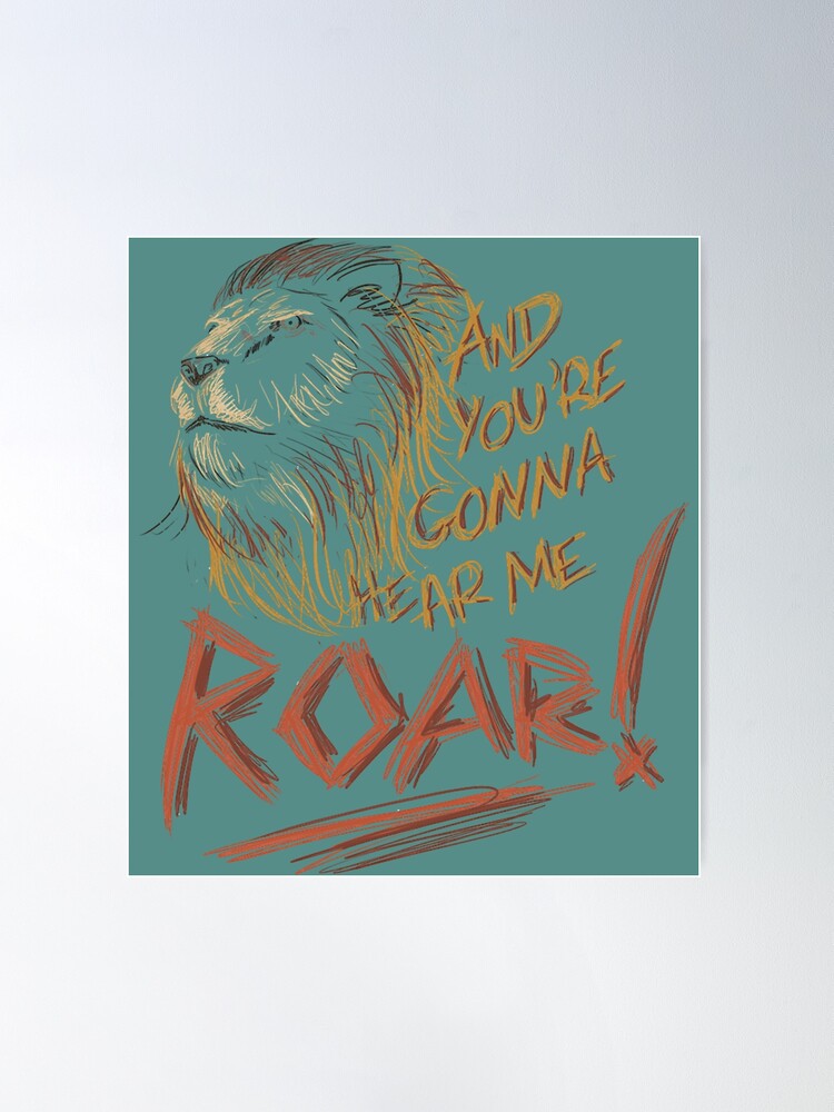 Katy Perry Roar Script Heart Song Lyric Quote Music Poster Print - Red  Heart Print