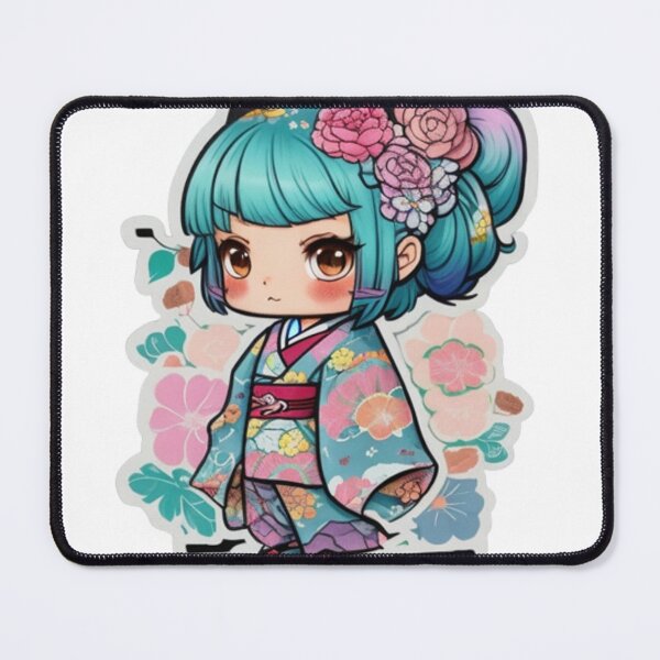 Item preview, Adorable kimono-clad girl radiating stylish charm stickers and more. designed and sold by mefirefire.