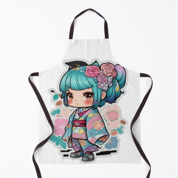 Item preview, Adorable kimono-clad girl radiating stylish charm stickers and more. designed and sold by mefirefire.