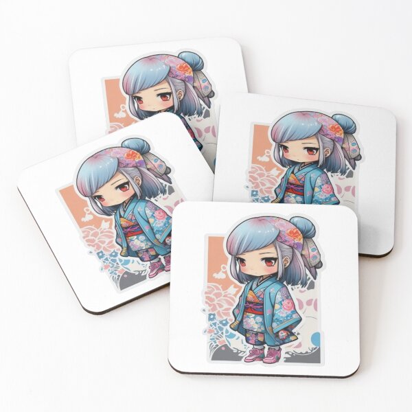 Item preview, Adorable kimono-clad girl radiating stylish charm stickers and more. designed and sold by mefirefire.