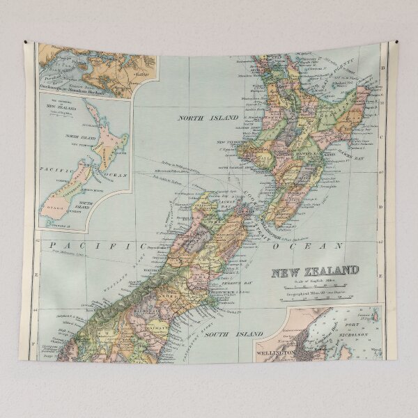 Item preview, Vintage Map of New Zealand (1898) designed and sold by BravuraMedia.