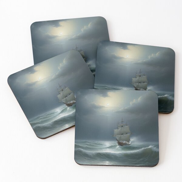 Item preview, Boat and sea landscape painting designed and sold by LLartstation.