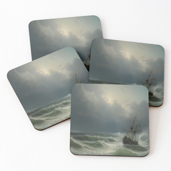 Item preview, Boat and sea painting designed and sold by LLartstation.