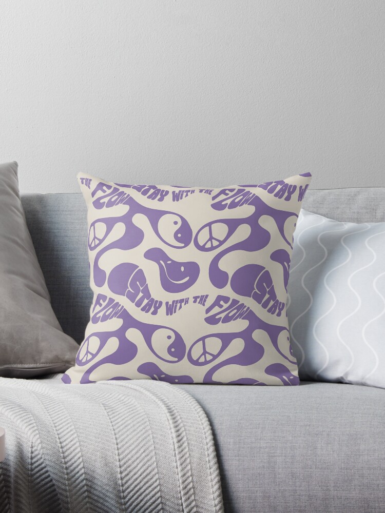 Thumbnail 1 of 3, Throw Pillow, Stay With The Flow designed and sold by DeafAngel1080.
