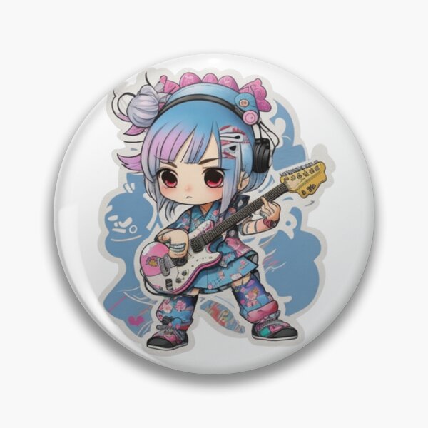 Item preview, Adorable kimono-clad guitarist rocking the stage sticker and more. designed and sold by mefirefire.