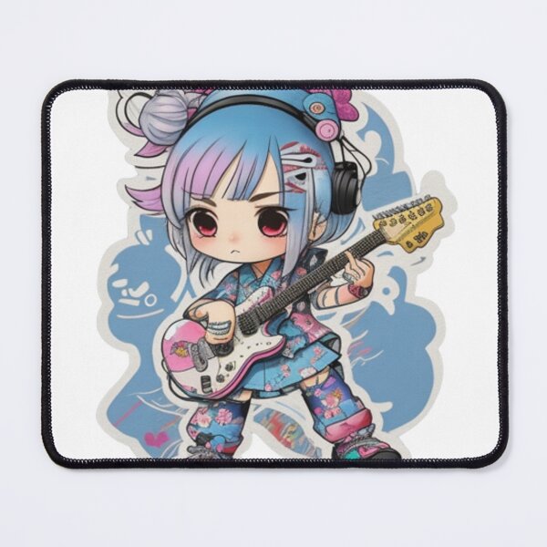 Item preview, Adorable kimono-clad guitarist rocking the stage sticker and more. designed and sold by mefirefire.