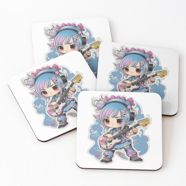 Item preview, Adorable kimono-clad guitarist rocking the stage sticker and more. designed and sold by mefirefire.