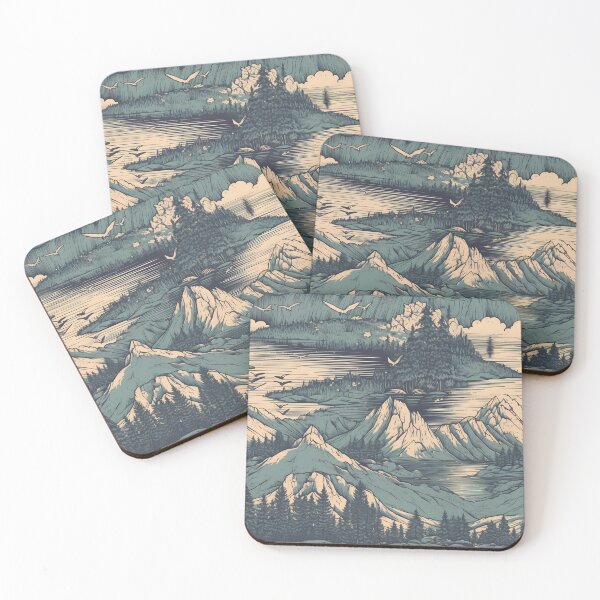 Item preview, Monochromatic Mountainous Peaks – Seamless designed and sold by GalacticLabs.