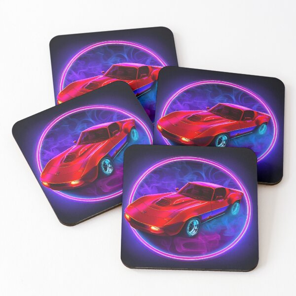 Item preview, Auto deportivo clasico con llamas de fondo designed and sold by ArtandSmile.
