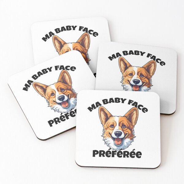 Item preview, Copy of My favorite baby face - corgi dog head with French lettering. designed and sold by isaweb.