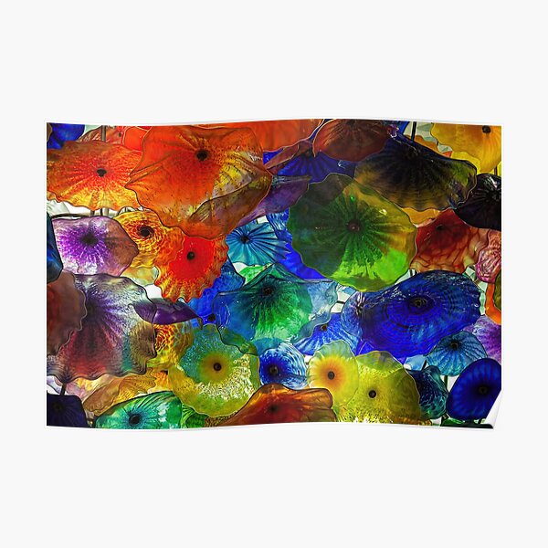 Ornamental glass flower display, Bellagio, Las Vegas Poster