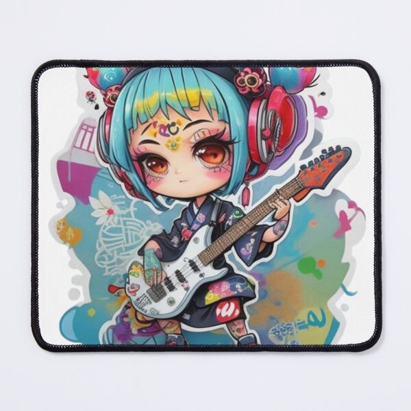 Item preview, Adorable kimono-clad guitarist rocking the stage sticker and more. designed and sold by mefirefire.
