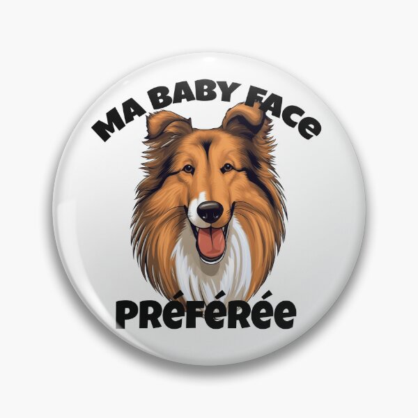 Item preview, My favorite baby face - Collie dog head with French lettering. designed and sold by isaweb.