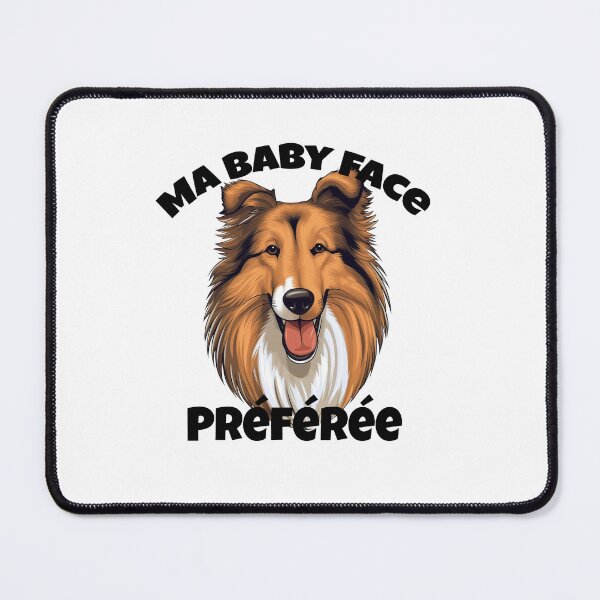 Item preview, My favorite baby face - Collie dog head with French lettering. designed and sold by isaweb.