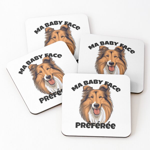 Item preview, My favorite baby face - Collie dog head with French lettering. designed and sold by isaweb.