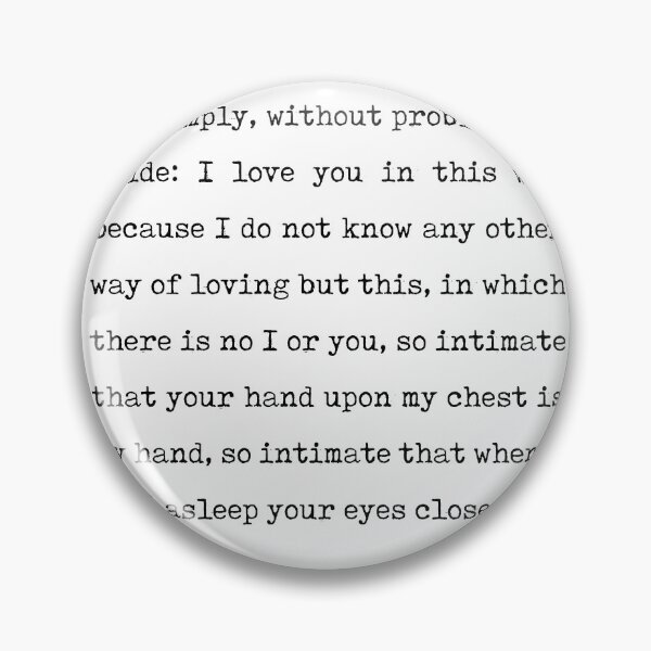 Item preview, I love you without knowing - Pablo Neruda Poem - Literature - Typewriter Print designed and sold by Studio Grafiikka.