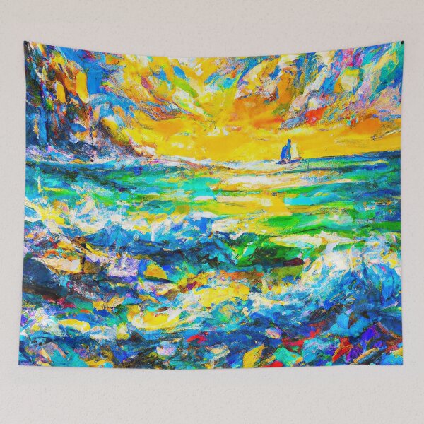 Item preview, A bold, colourful seascape designed and sold by Kathysartroom.