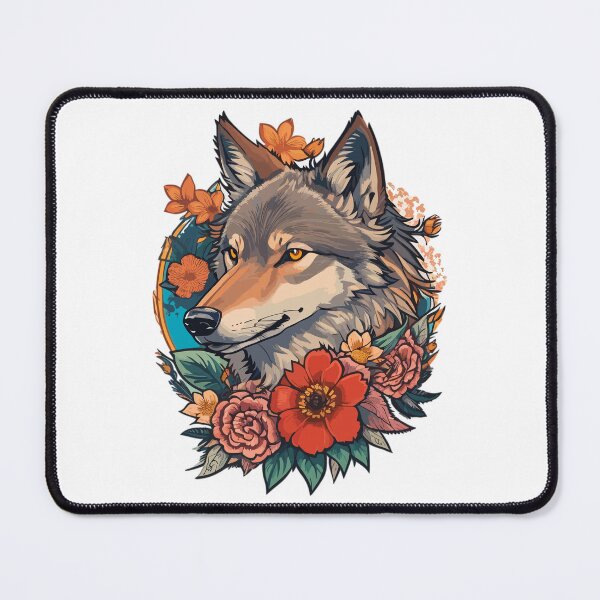 Item preview, Wolf With Flowers, Girls, Aesthetic, Wolf Lovers designed and sold by Porcupine Tees ⭐⭐⭐⭐⭐.