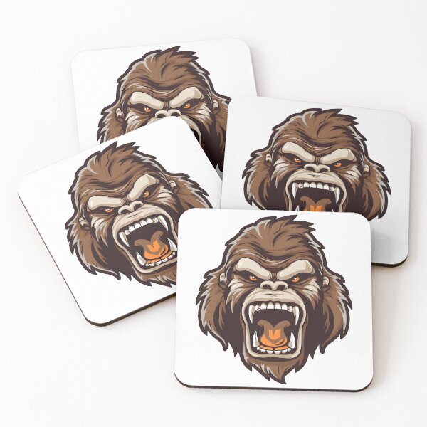 Item preview, Angry gorilla head, wild animal designed and sold by Clearmind-Arts.