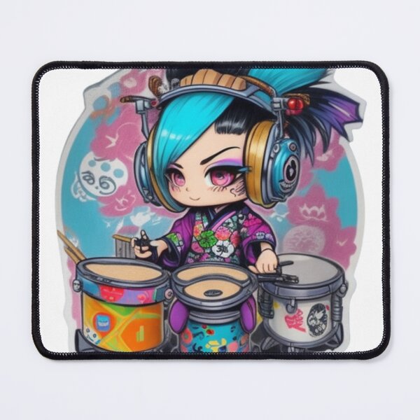 Item preview, Adorable kimono-clad drummer rocking the stage sticker and more. designed and sold by mefirefire.