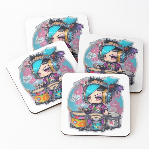 Item preview, Adorable kimono-clad drummer rocking the stage sticker and more. designed and sold by mefirefire.