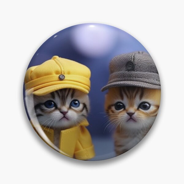 Artikelvorschau, Cute little kittens in yellow jacket and cap on bokeh background entworfen und verkauft von aiphotosart.